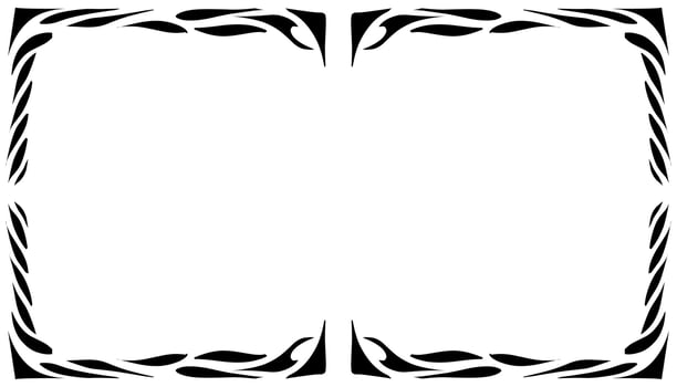 Illustration of a photo frame with a tribal design vector