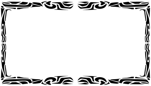 Illustration of a photo frame with a tribal design vector