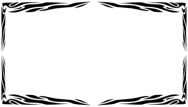 Illustration of a photo frame with a tribal design vector