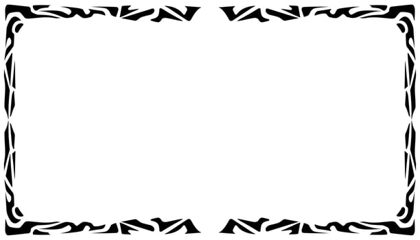 Illustration of a photo frame with a tribal design vector