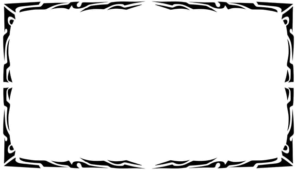 Illustration of a photo frame with a tribal design vector