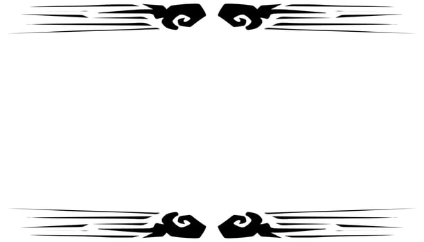 Illustration of a photo frame with a tribal design vector