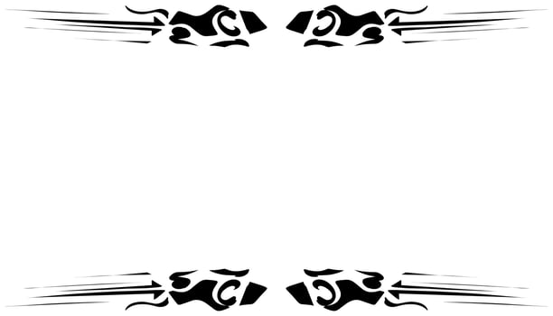 Illustration of a photo frame with a tribal design vector