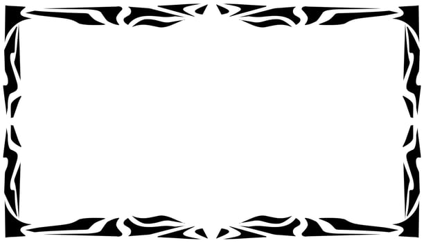 Illustration of a photo frame with a tribal design vector