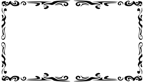 Illustration of a photo frame with a tribal design vector