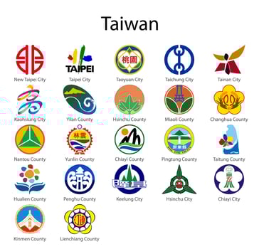 Set Coat of arms of the state of Taiwan vector