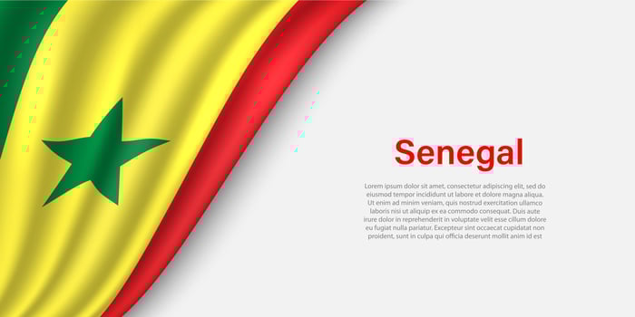 Wave flag of Senegal on white background. vector