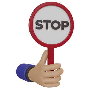 3d render illustration of hand holding hair with stop text. concept to stop png