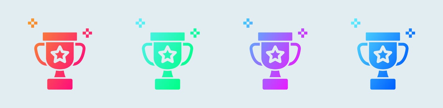Trophy solid icon in gradient colors. Champion signs vector illustration.