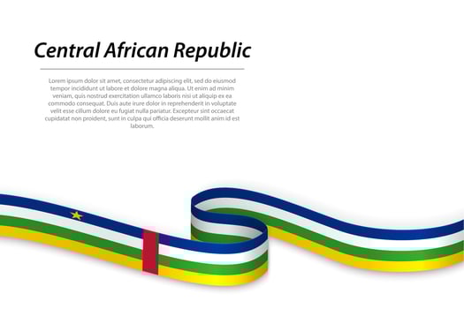 Waving ribbon or banner with flag of Central African Republic vector