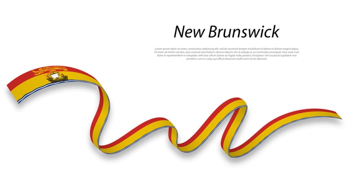 Waving ribbon or stripe with flag of New Brunswick vector