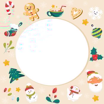 Cute happy holiday greetings template vector