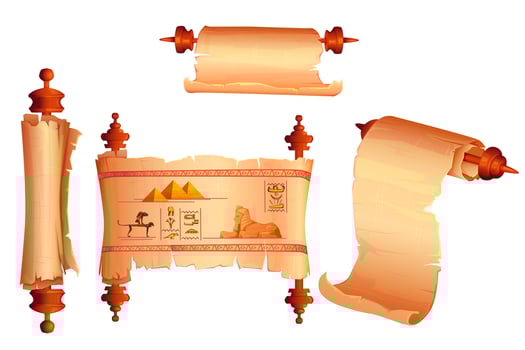 Ancient Egypt papyrus scroll cartoon vector