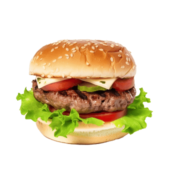 Beef Burger Isolated. png