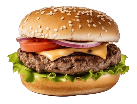 Beef Burger Isolated. png