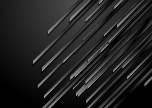 Black glossy stripes abstract tech geometric background vector
