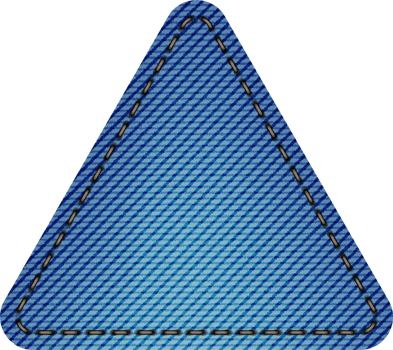 Blue denim patch with stitch. Light blue denim. Rectangle patch png