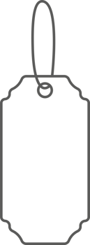 Price tag for sale or luggage. Outline vintage label illustration png