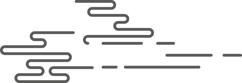 Asian Chinese cloud. Traditional oriental Asian flat design element. Outline illustration png