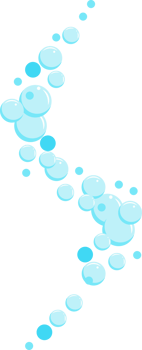 Bubbles of fizzy drink, air or soap. Vertical streams of water. Cartoon illustration png