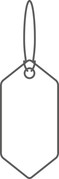 Price tag for sale or luggage. Outline vintage label illustration png