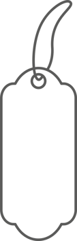 Price tag for sale or luggage. Outline vintage label illustration png