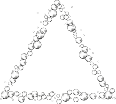 Geometric frame of foam bubbles. Monochrome illustration png
