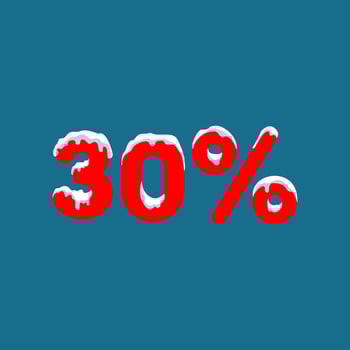 Winter sale 30 percent. Winter sale background with snow. Sale. Winter. Christmas. New year. Vector illustration Snow 30