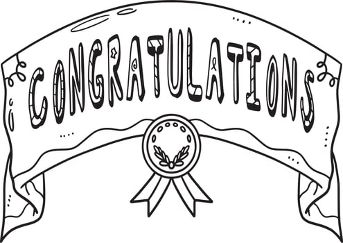 Graduation Day Greeting Coloring Page for Kids vector