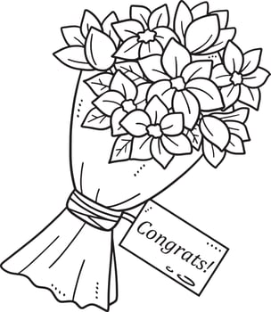 Flower Bouquet Isolated Coloring Page for Kids vector