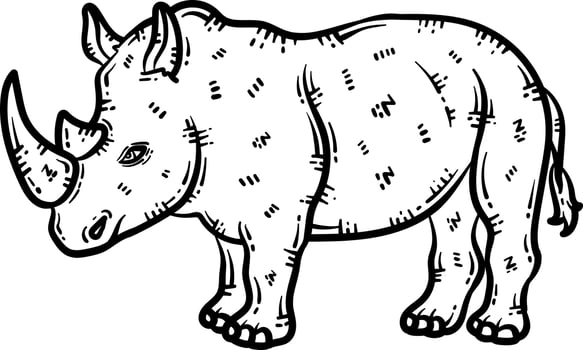 Rhino Animal Coloring Page for Adult vector