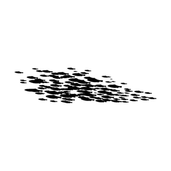 Shoal and fish school, underwater life concept vector