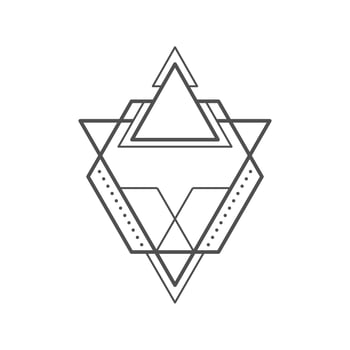 Geometric boho tattoo, sacred and occult symbol vector