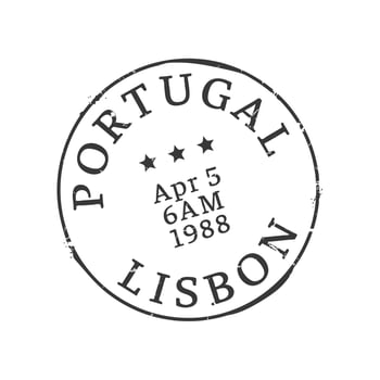 Lisbon postage and Portugal city postal stamp vector