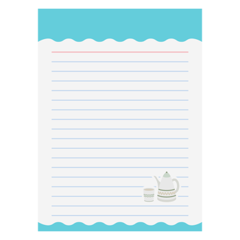 Paper Note Winter Hygge Cute teapot and teacup set png
