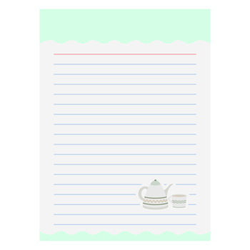 Paper Note Winter Hygge Cute flat teapot and glasses png