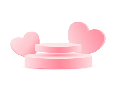 pink heart podium png file