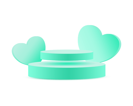 green heart podium png file