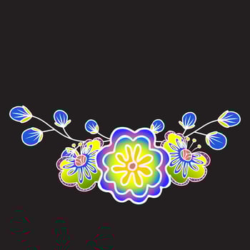 Stylized flowers. Vector hand drawn doodle illustration in mexican style.