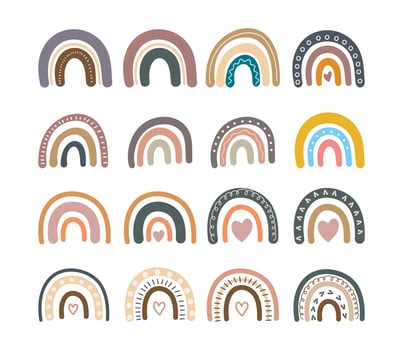 Organic Boho Rainbow Illustration vector