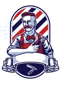 barber man holding clipper vector