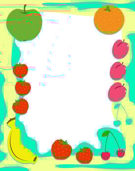 Fruity Dessert Health Poster Border vector