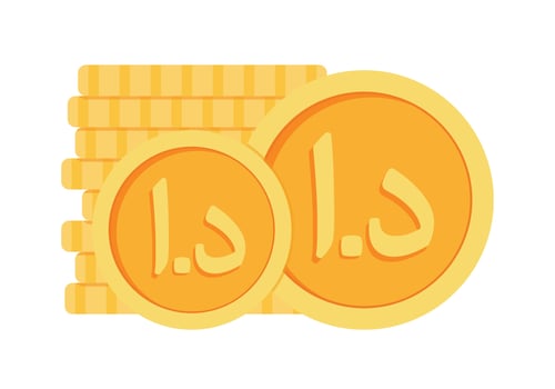 Jordanian Dinar Coins Jordan Money Currency Icon for Business and Finance Elements Vector Illustration