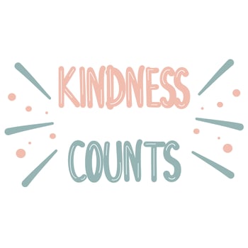 Cute hand drawn lettering kindness counts quote vector card illustration
