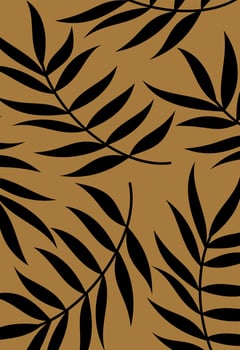 botanical abstract vector card illustration with leaves