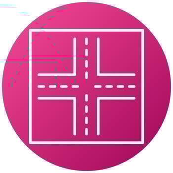 Four Way Intersection Icon Style vector