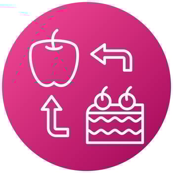 Food Substitution Icon Style vector