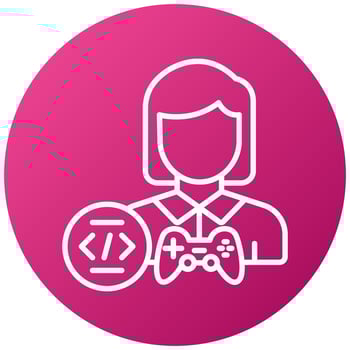 Game Developer Female Icon Style vector