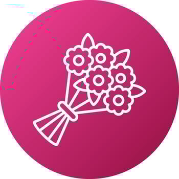 Flower Bouquet Icon Style vector