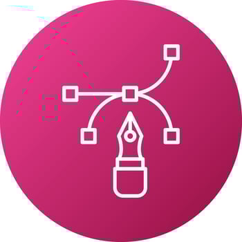 Arch Point And Pen Icon Style vector